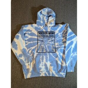 Soccer Mom Women's Hoodie Funny Printed Blue Tie-Dye  Size XL